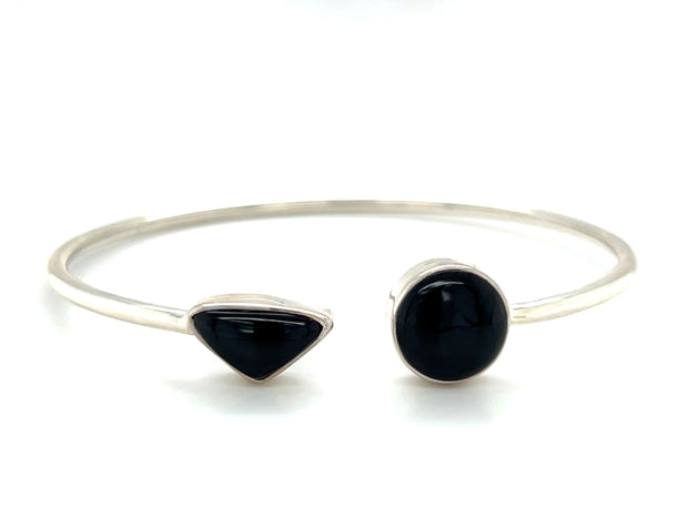 Sterling Silver Black Onyx Bangle Bracelet