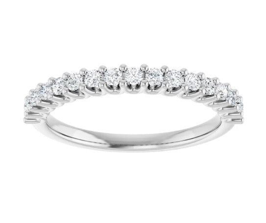14k White Gold .33 CTW Prong Set Diamond Wedding Band