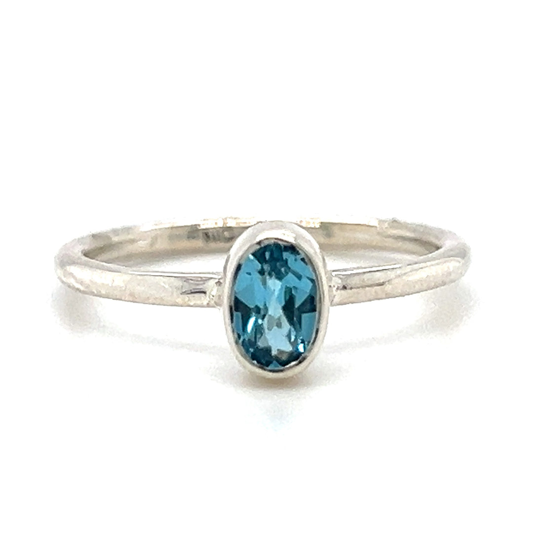 Stackable ring blue topaz sterling silver discount