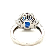 Pre-Owned Platinum Blue Sapphire & Diamond Ring