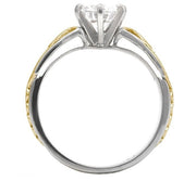 14k White & Yellow Gold Celtic Solitiare Engagement Ring