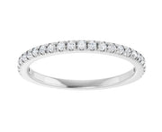 14k White Gold .25 CTW French Prong Set Diamond Wedding Band