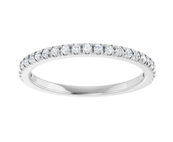 14k White Gold .25 CTW French Prong Set Diamond Wedding Band