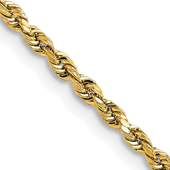 Pre-Owned 14k Yellow Gold 5.35 mm Lightweight Diamond Cut Rope Chain
