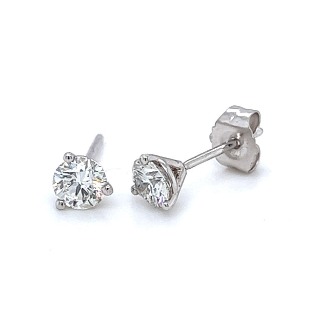 14k White Gold .61 CTW Diamond Stud Earrings