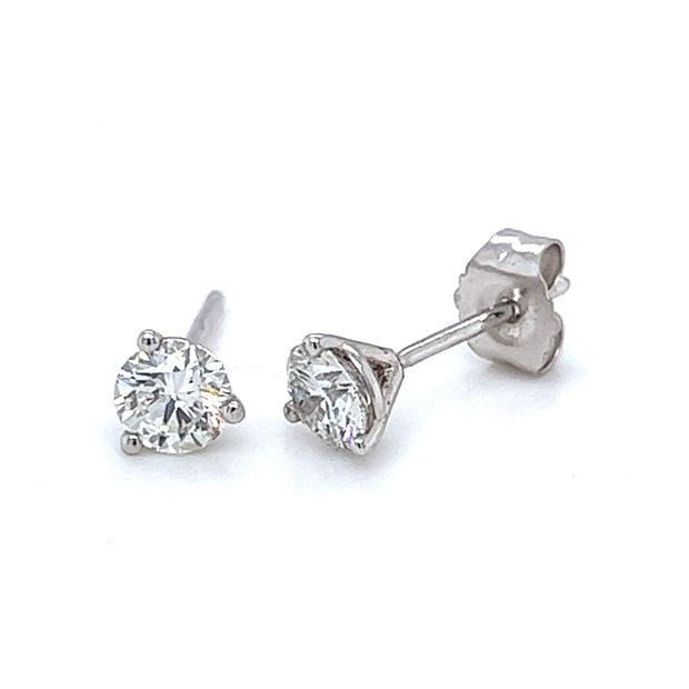 14k White Gold .62 CTW Diamond Stud Earrings