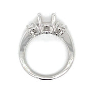 14k White Gold Classic Three Stone Diamond Engagement Ring