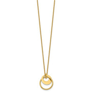 14k Yellow Gold Polished Double Circle Fashion Necklace