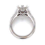 14k White Gold Lab Created Moissanite & Natural Diamond Engagement Ring