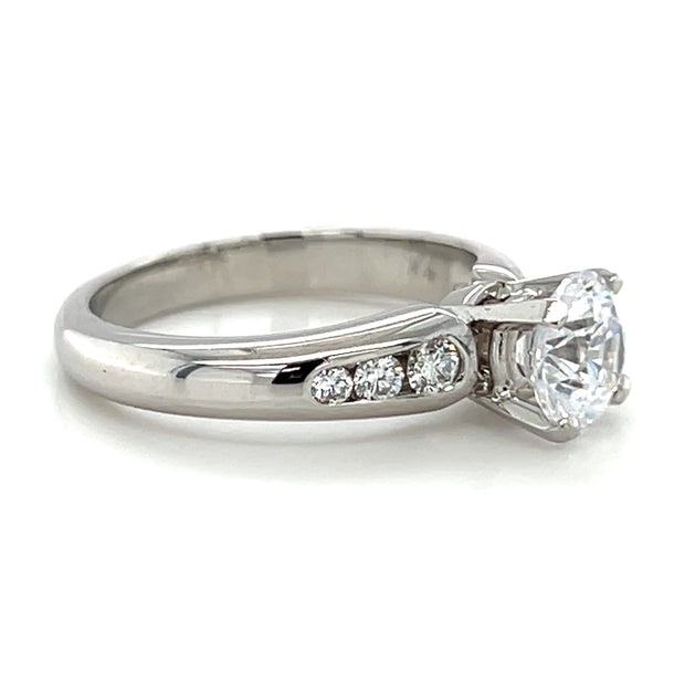 Platinum Die-Struck Channel Set Diamond Engagement Ring