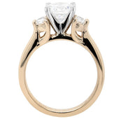 14k Yellow Gold Three Stone Diamond Engagement Ring by Rego Designs