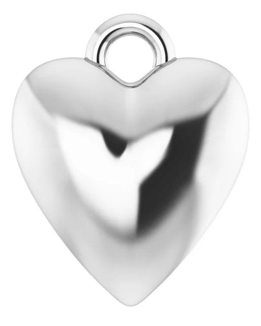 Endless Bracelet Puffy Heart Dangle Charm - Permanent Jewelry
