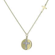 Cross Pendant in 14k Gold with Diamonds