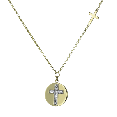Cross Pendant in 14k Gold with Diamonds